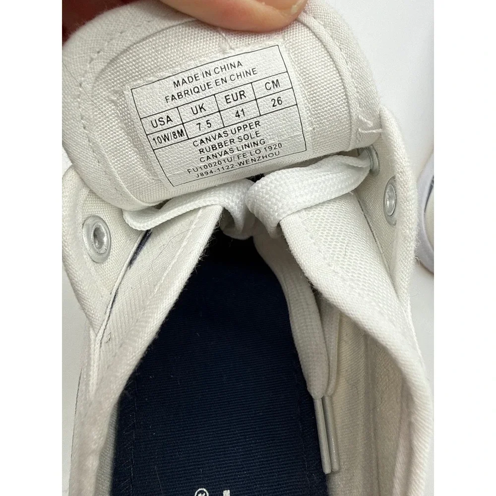 Feiyue FE LO 1920 Sneakers Unisex 10W/8M White Navy New Canvas Martial Arts Shoe
